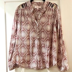 Guarani Strok - Mauve and White Blouse
